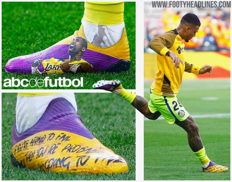 Kenedy usa impresionantes botas personalizadas 'LA Lakers Kobe' en homenaje a Kobe Bryant vs FC Barcelona