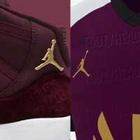 Tercera Camiseta del PSG 20-21 hecha por Jordan Inspirado Air Jordan 11 «Terciopelo Rojo»