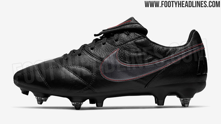 Elegante Negro / Rojo Nike Premier II Anti-Zuecos Botas de Filtrado