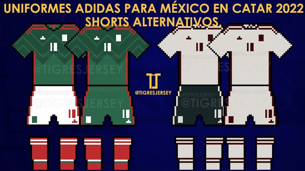 Equipación de México para el Mundial 2022 + el diseño de la equipación Visitant